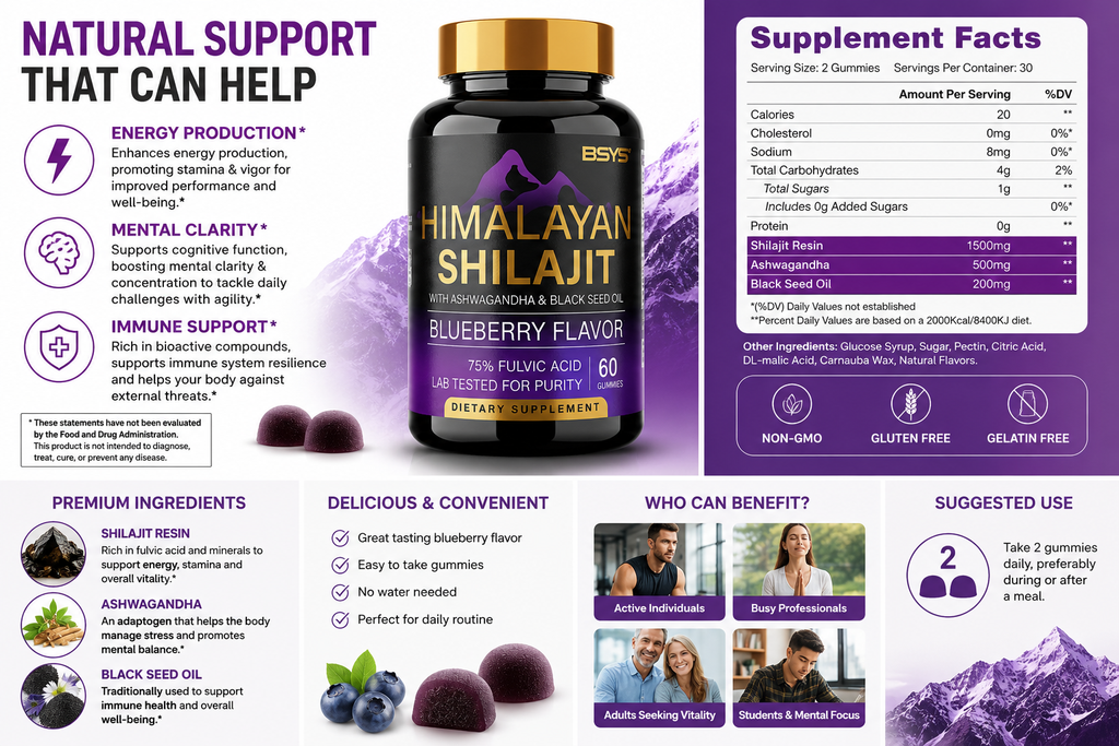 BSYS SHILAJIT GUMMIES 60'S